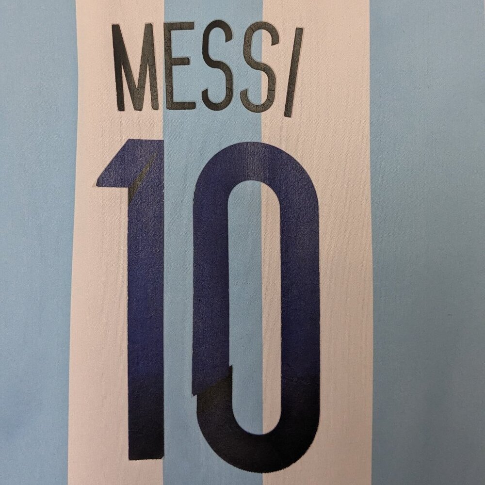 Argentina AFA Soccer Jersey Messi Mens Light Blue White Stripes Size Small - Picture 5 of 8